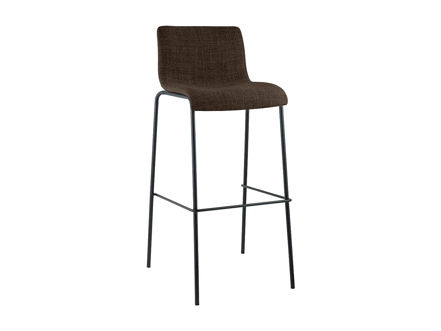 Tabouret de bar - Tissu & Noir - Marron - Hoover