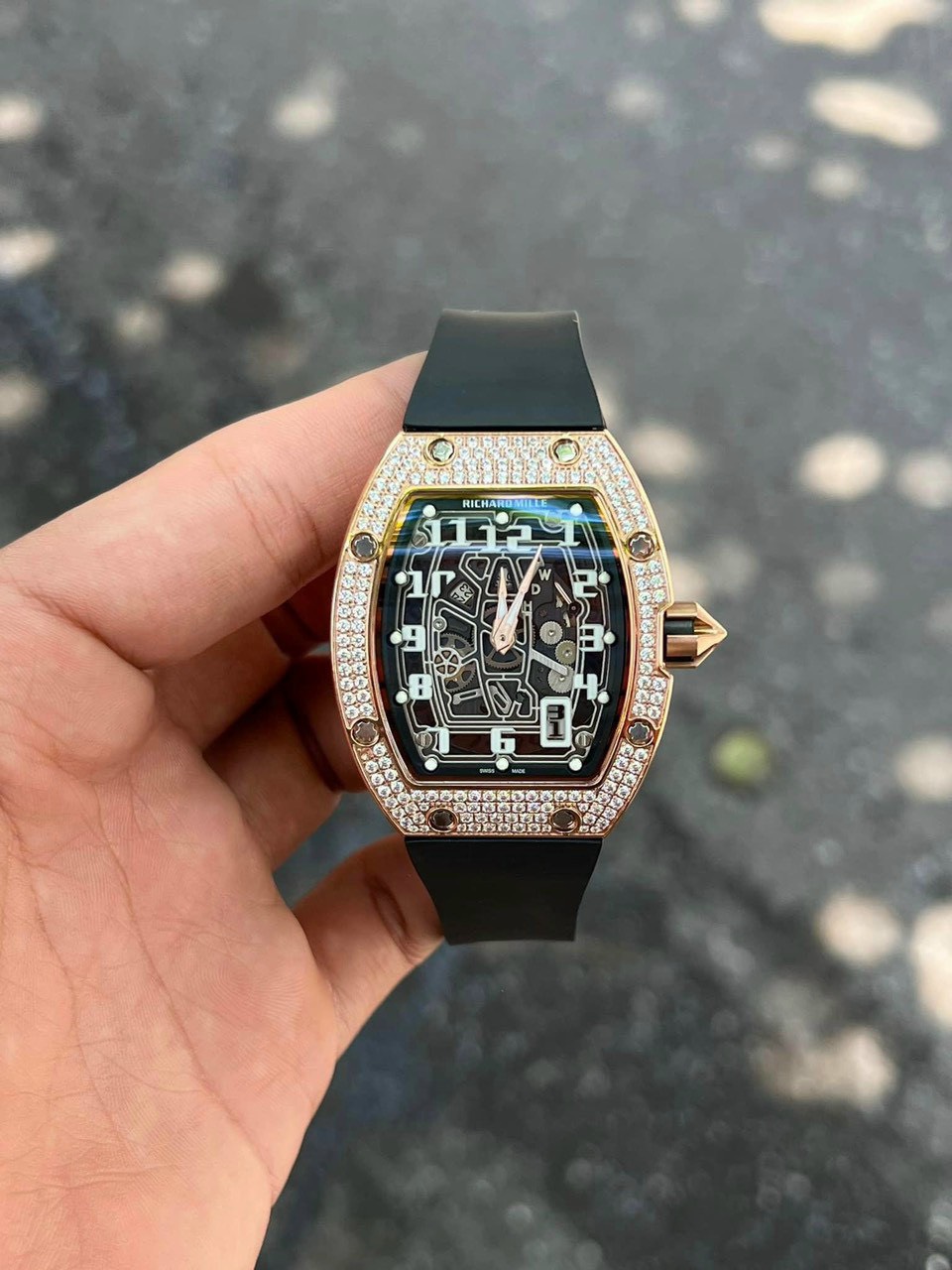 Richard Mille Replica Watch RM67 Black Dial Men s Full Diamond 40mm - Top club
