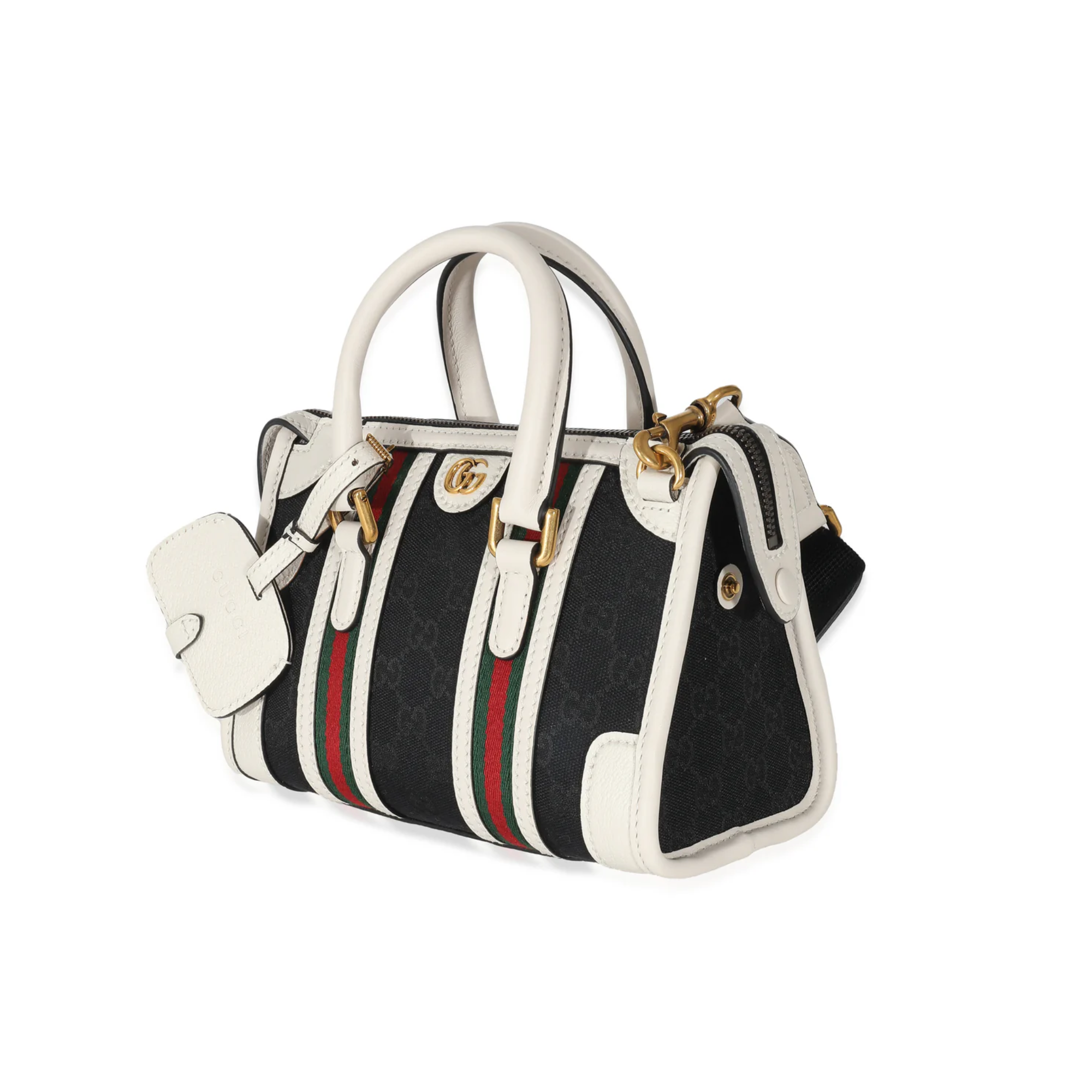 Gucci Black White Canvas Mini Double G Top Handle Bag 22cm/8.6in1:1High-quality replica