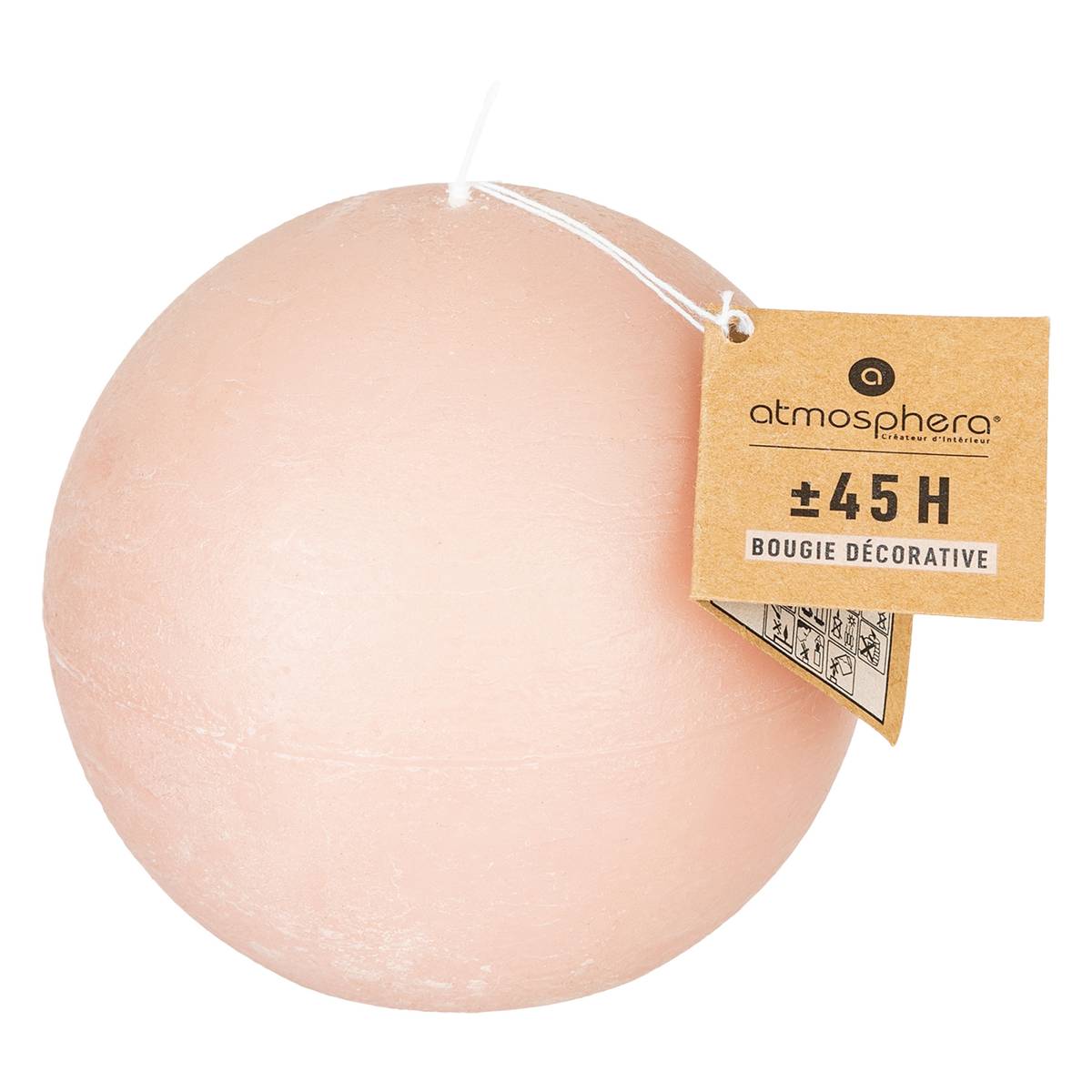 Rustic ball candle Light pink, 445g
