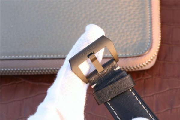 Replica Panerai PAM607 XF Left Handed Real Ceramic Black Leather Strap P9000 - Top club