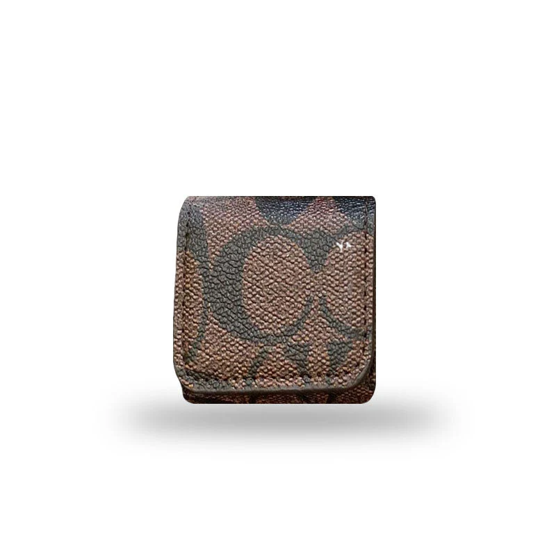 Luxury Coach AirPods Cases Dark brown-YH240425 - Wholesale & Influencer