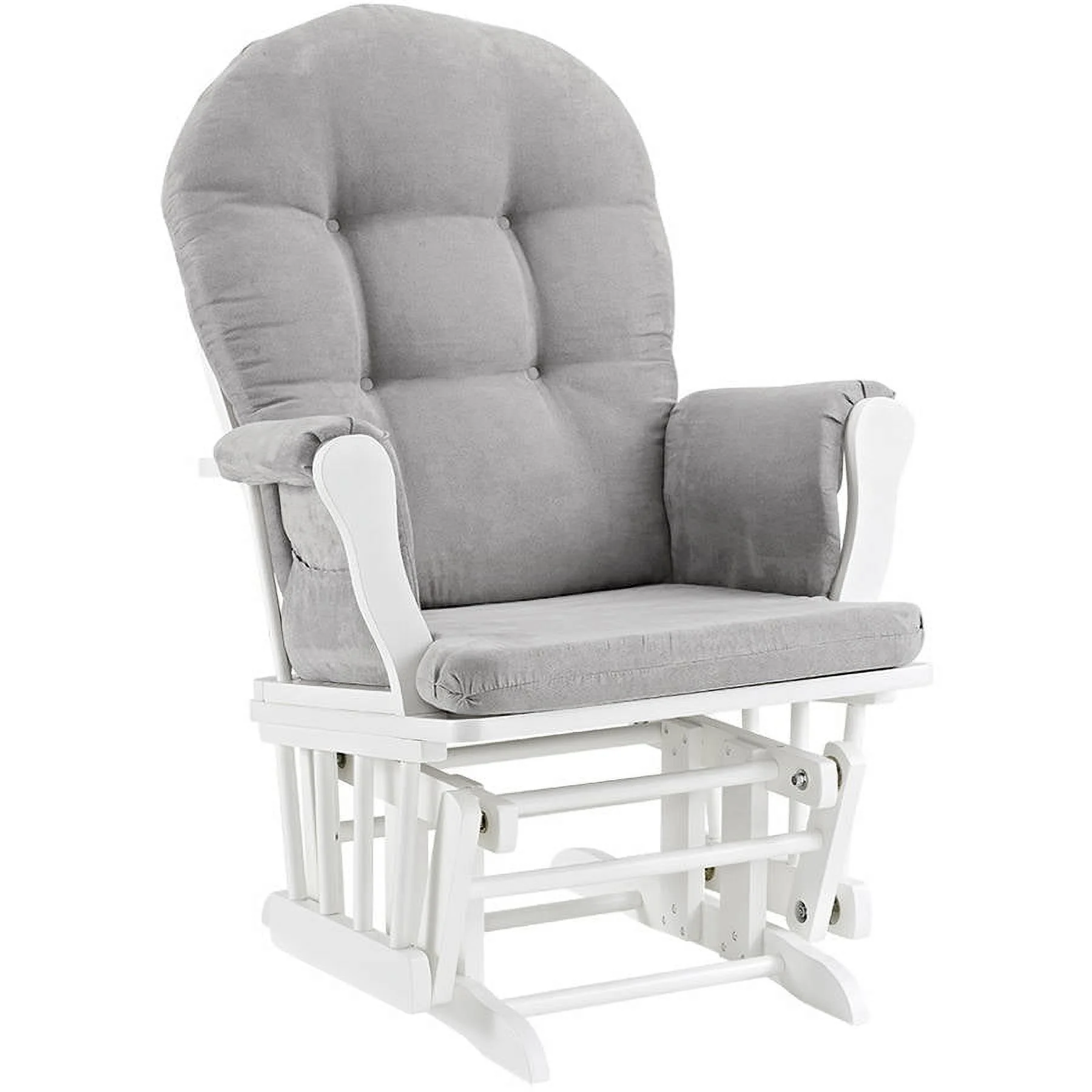 Angel Line Windsor Glider and Ottoman, Natural Finish with Gray Cushions - Image 28