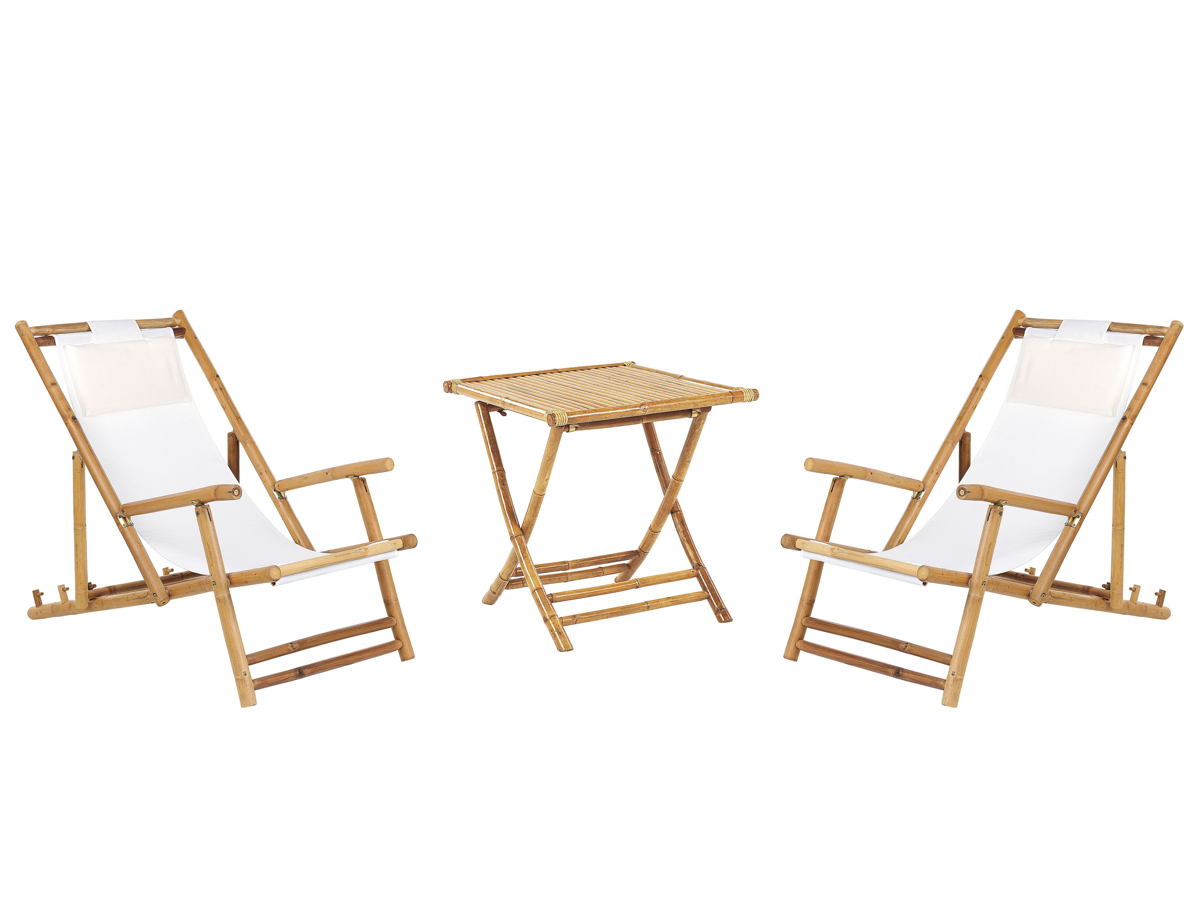 Bistro Set Folding ATRANI/MOLISE Bamboo Light Brown