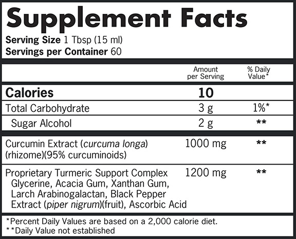 Supplement facts serving size 1 tbsp (15ml) servings per container 60