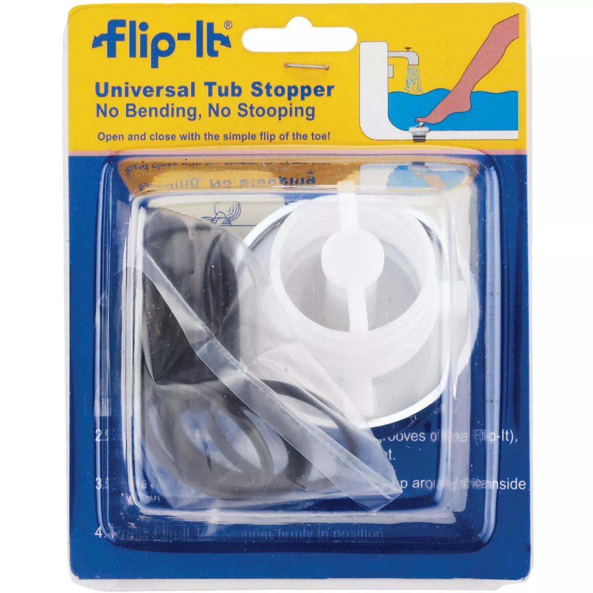 PPP Flip-it Fit All Bathtub Drain Stopper with Chrome Finish