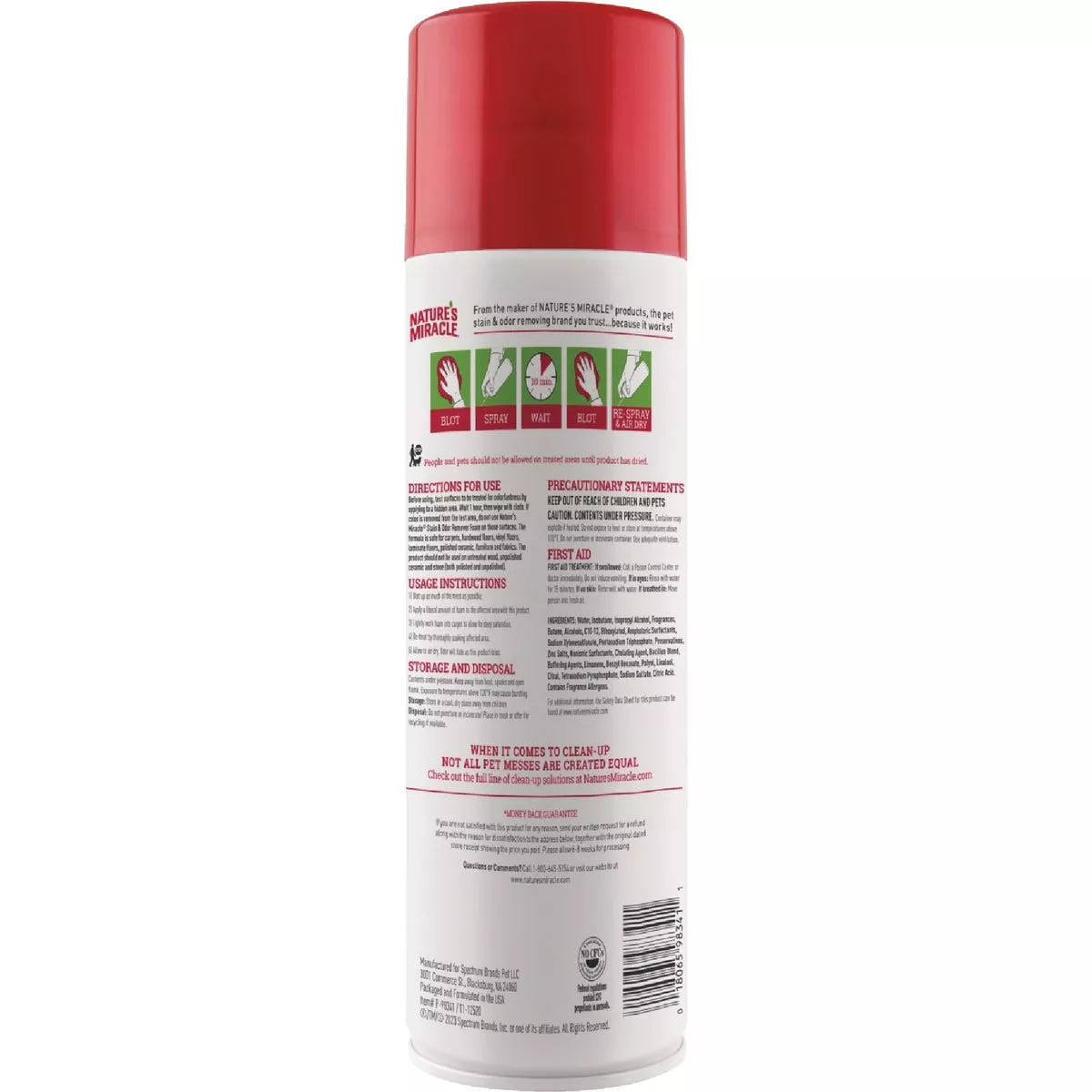 Nature's Miracle 17.5 Oz. Foam Aerosol Cat Stain And Odor Remover