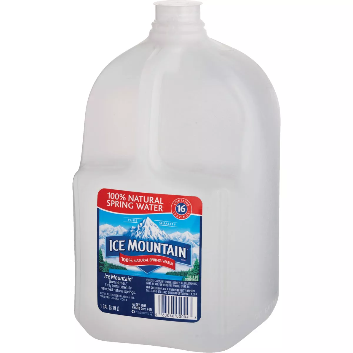 Ice Mountain 1 Gal. Spring Water Side Handle