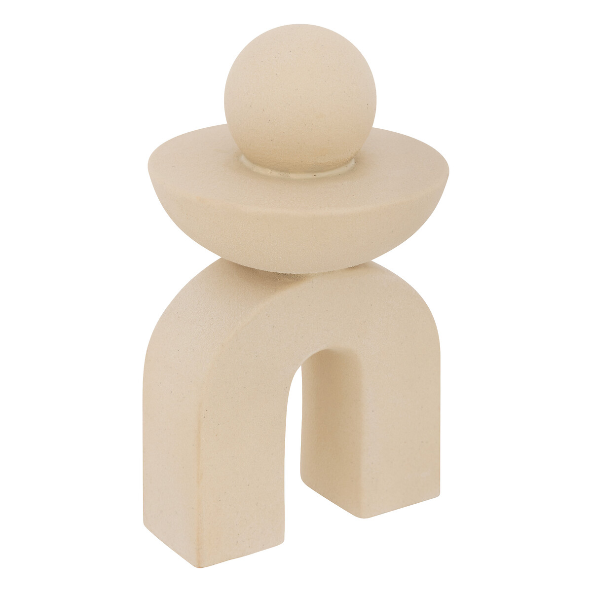 Organic table decoration "Wavy bliss" Ceramic, Beige, H.18 cm