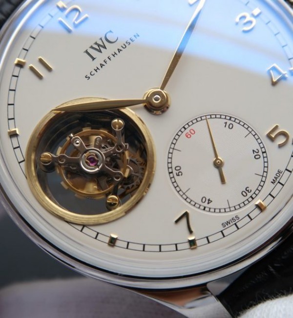 Replica IWC AZ Portuguese Tourbillon White Dial YG Markers - Elite Watch Atelier