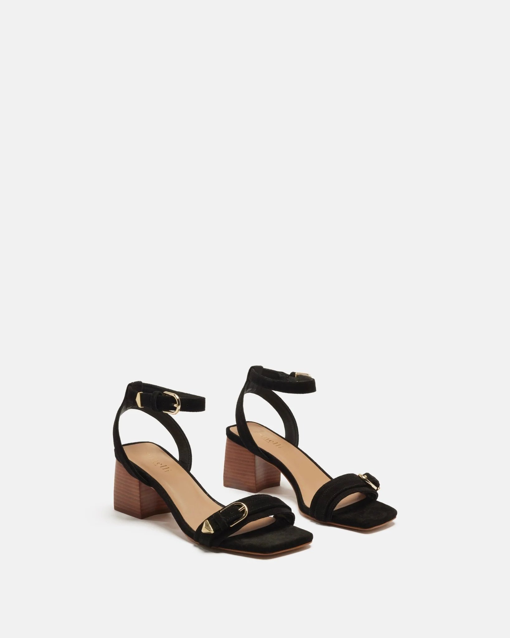 SANDALES KARMA/VEL - En cuir velours à talons noir
