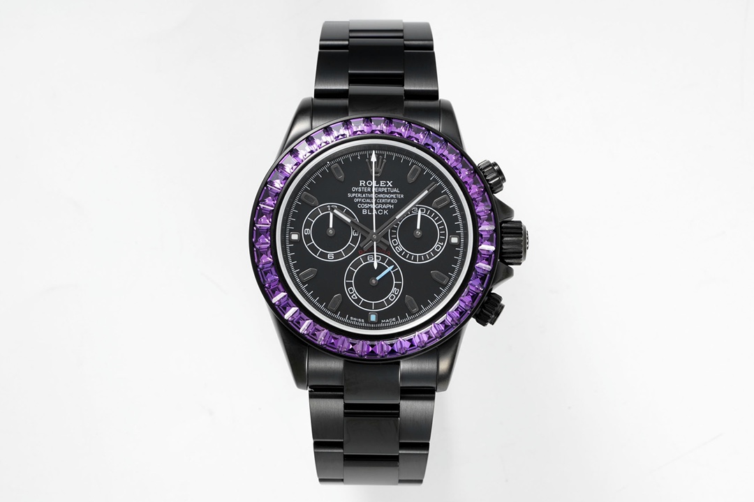 Rolex Daytona Blaken with Black DLC Coating - Modified Blue Diamond - Black(1:1 replica) - Elite Watch Atelier