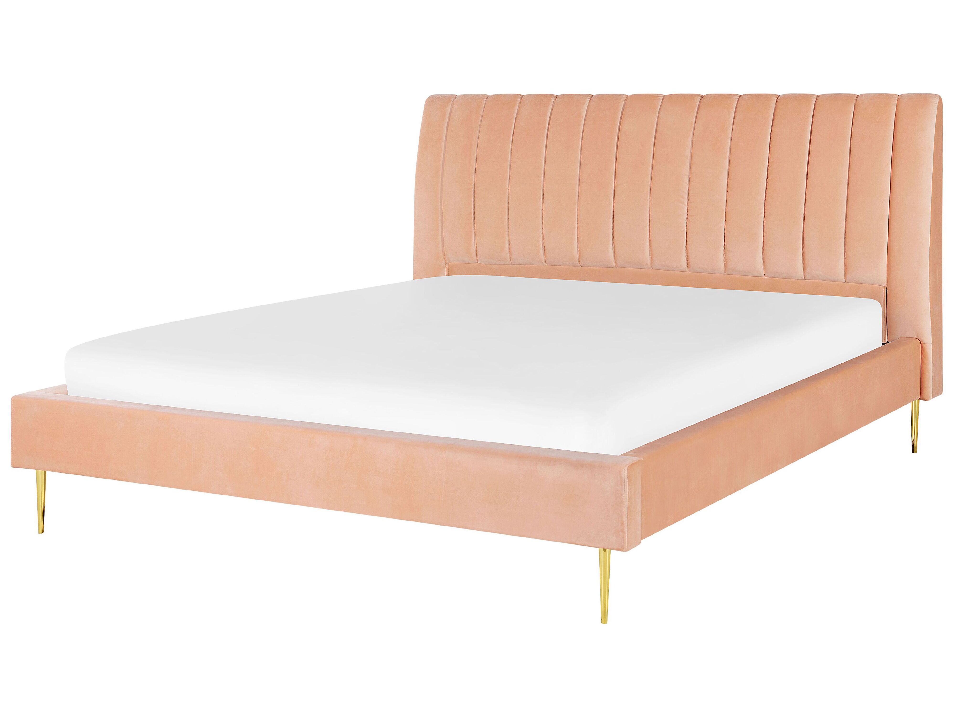 Bed Velvet MARVILLE 180 x 200 cm (EU Super King) Peach Pink