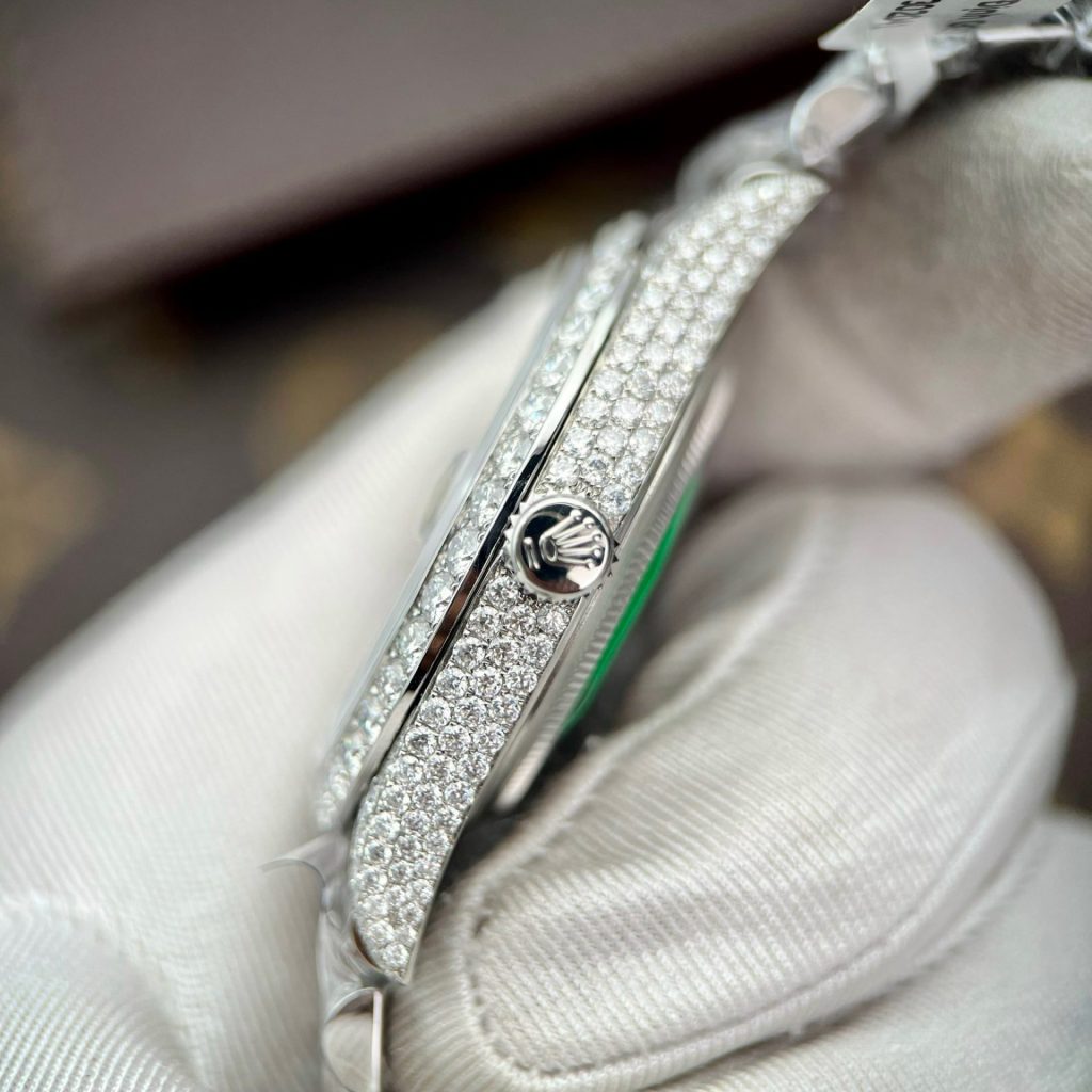 Rolex Replica Watch DateJust Custom Full Diamonds Moissanite 41mm - Top club