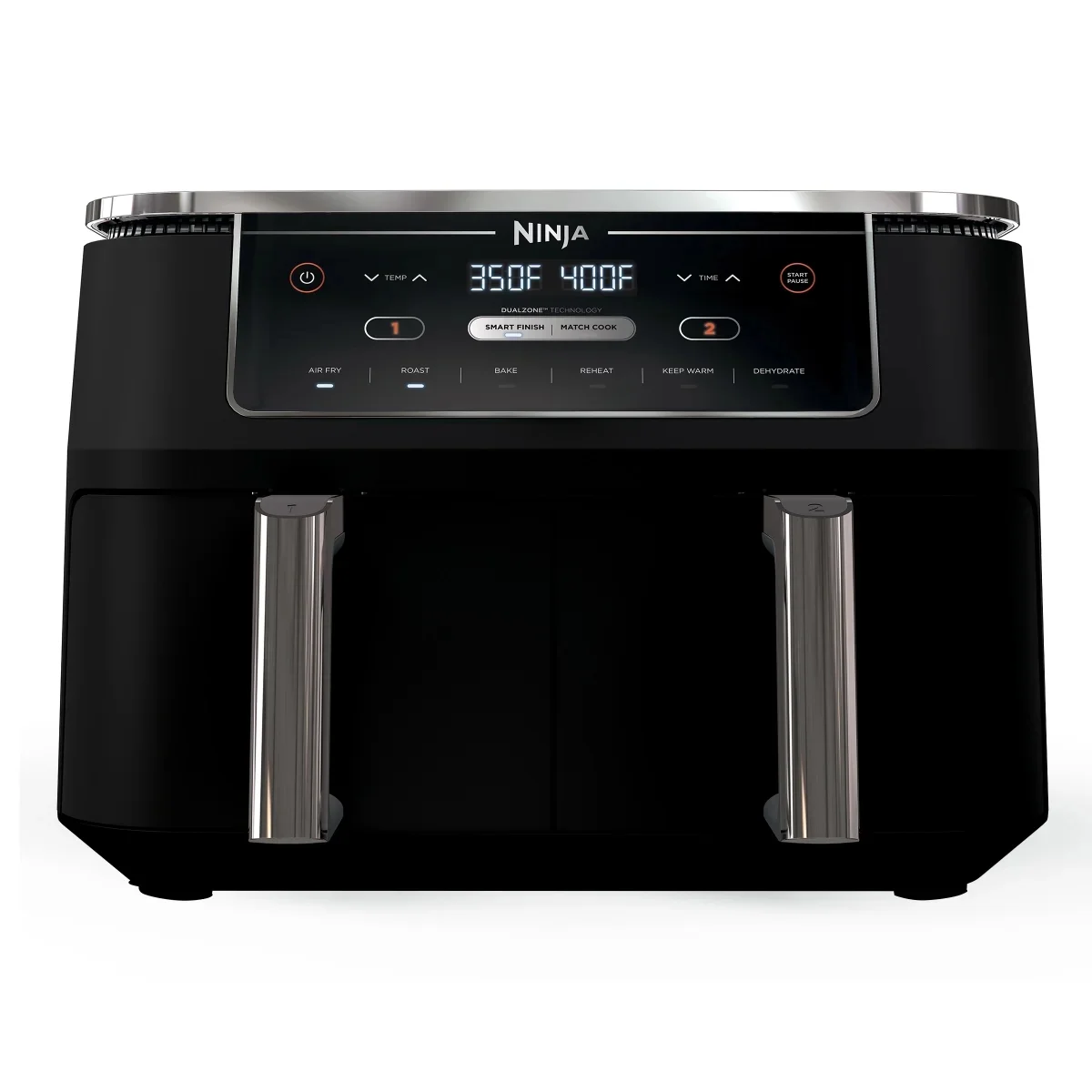 Restored Ninja R-AD300CO Foodi 6-in-1 10-qt. XL 2-Basket Air Fryer with DualZone Technology, Black (Refurbished)