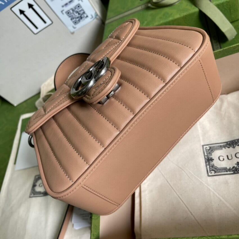 Replica Gucci Gg Marmont Rose Beige Matelasse Leather Mini Top Handle Bag 5835711:1High-quality replica