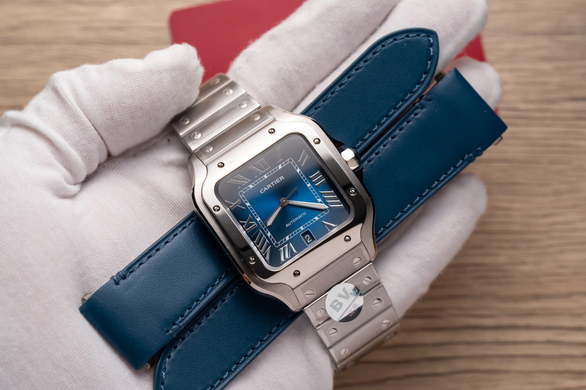 Cartier Santos De Cartier WSSA0013 Replica Wath Blue Dial BV Factory 39.8mm - Elite Watch Atelier