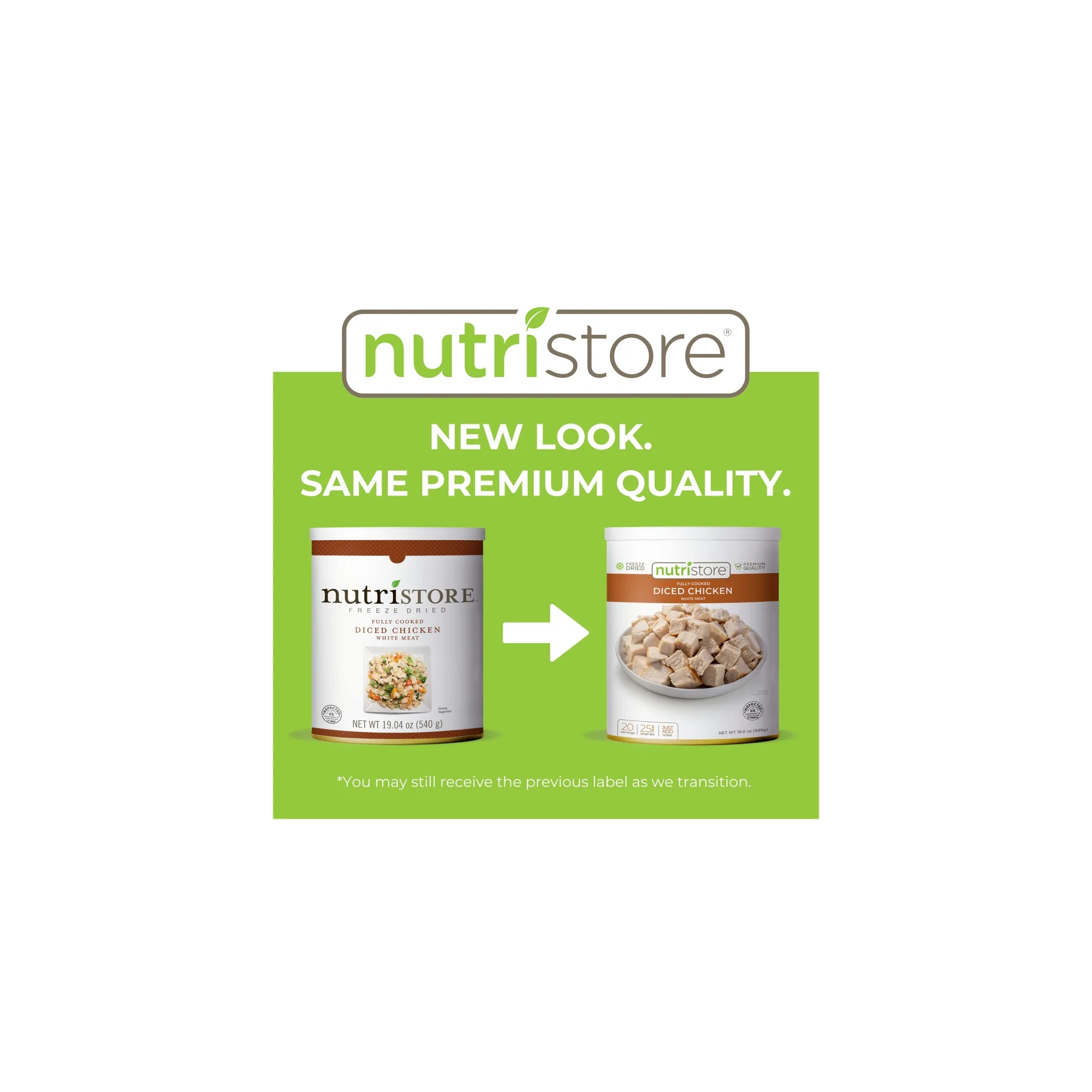 Nutristore Freeze Dried Chicken, Emergency Survival Bulk Food Storage (Pack of 10)