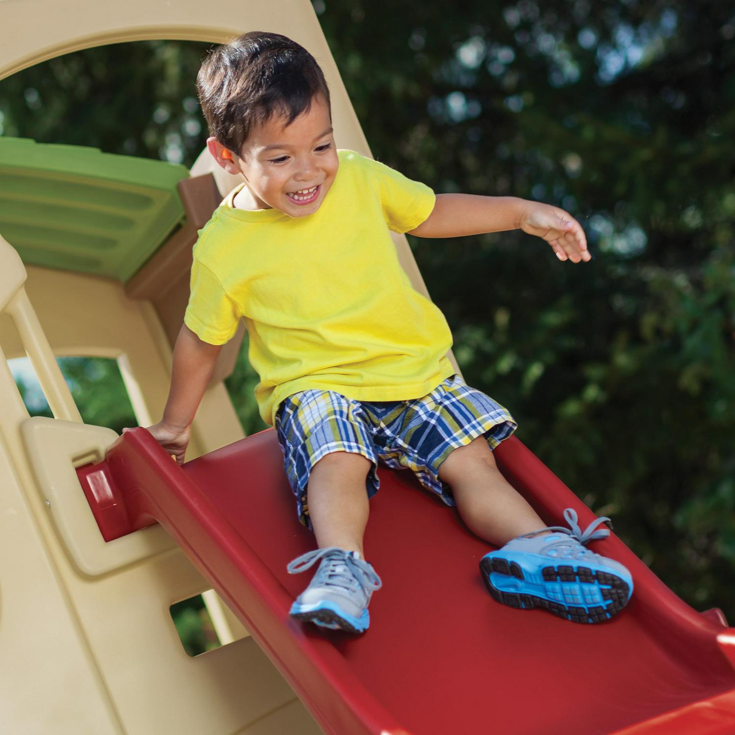 Step2 Neighborhood Fun Center Brown Playhouse with Slide Plastic Kids Outdoor Toys - Image 8