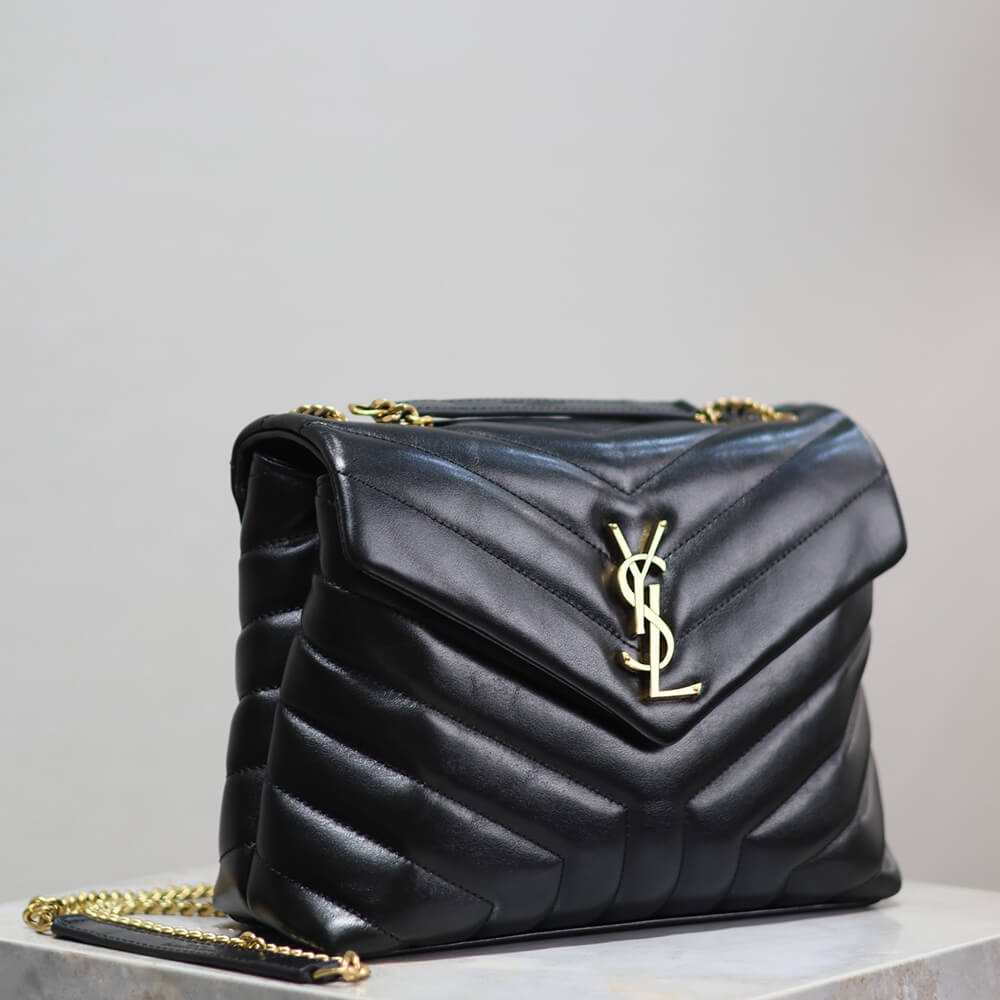YSL Loulou Small Chain Bag in Black Leather Gold Hardware1:1High-quality replica