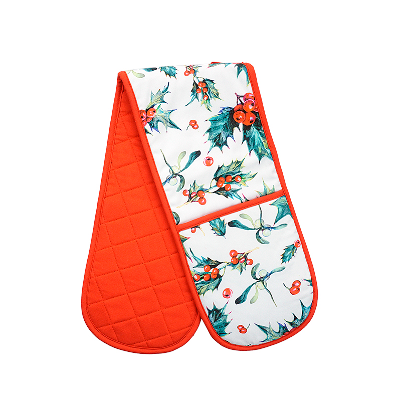 Customized Printed Design logo Cooking Kitchen Apron Set Apron Oven Mitt and Pot Holder Set Baking Apron