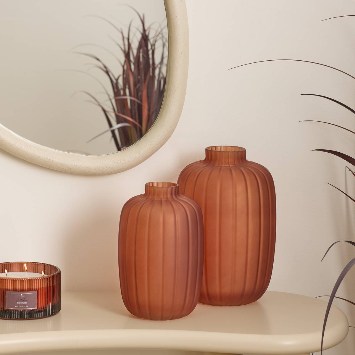 Vase "Tigy" Amber, H.30 cm