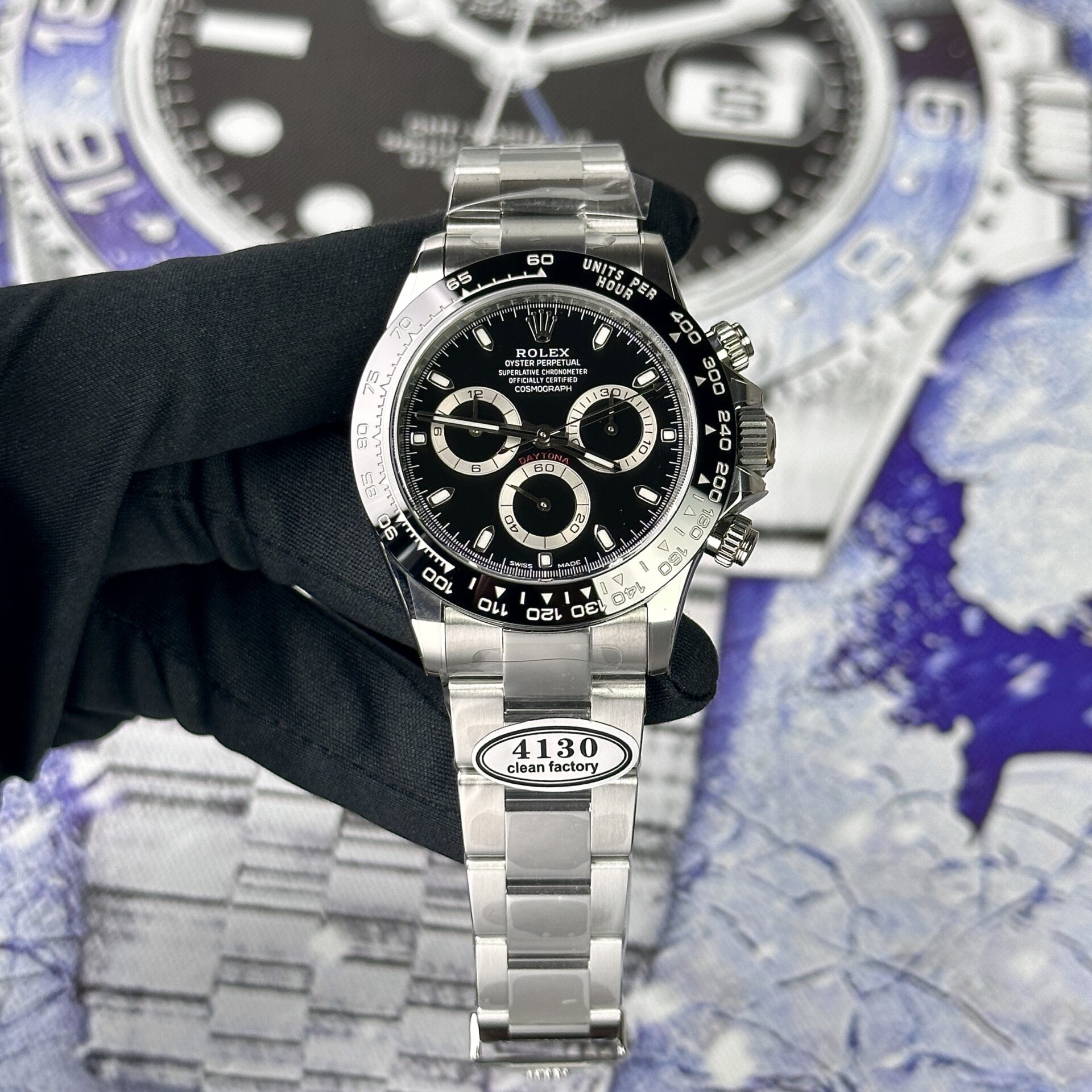 Rolex Replica 1:1 Watch Daytona 116500LN Godzilla Black Dial Clean Factory 40mm - Elite Watch Atelier