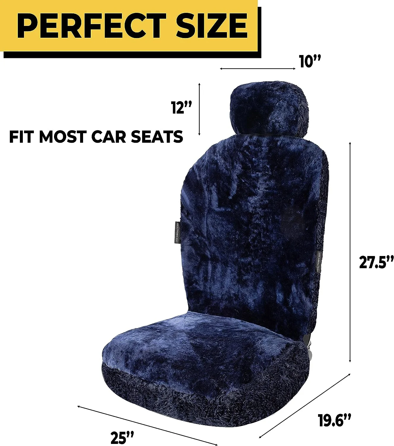 Zone Tech Genuine Sheepskin Ivory Car Seat Cover, Fluffy Luxury Wool Front Seat Covers, Universal Fits Car, Truck, SUV, & Van - Image 25