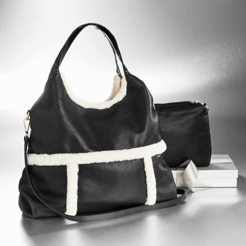Faux-Shearling Tote - MIDNIGHT VELVET CATALOG