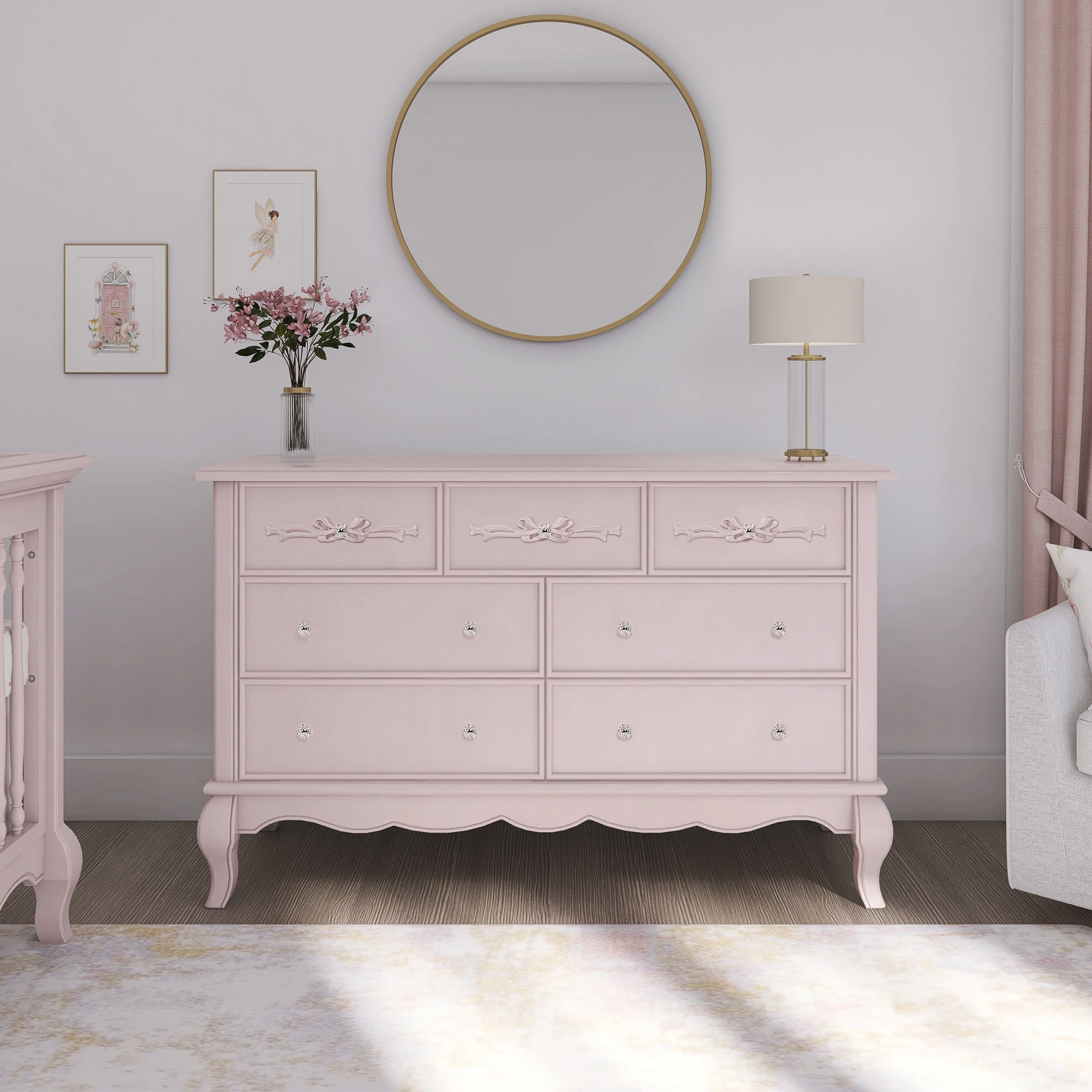 Evolur Aurora 7-Drawer Double Dresser in Ivory Lace, Spacious Drawers - Image 28