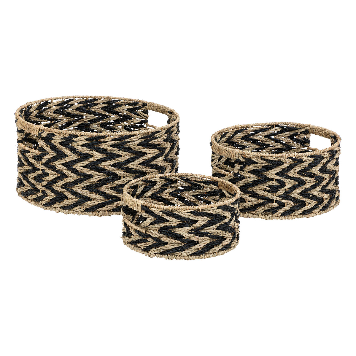 Set of 3 "Angie" baskets Reed, D.24 /30/38 cm