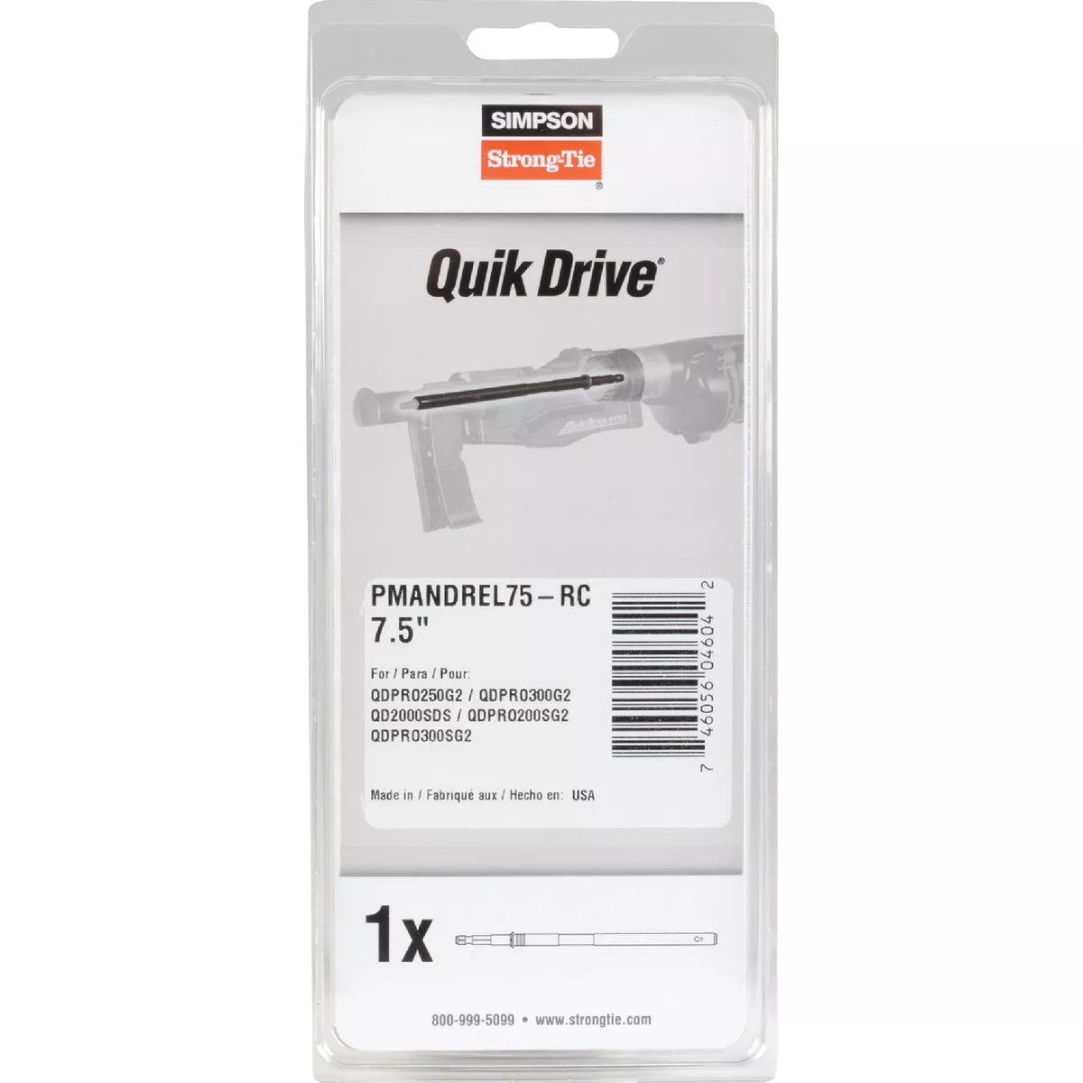 Quik Drive 7-1/2 in. Mandrel