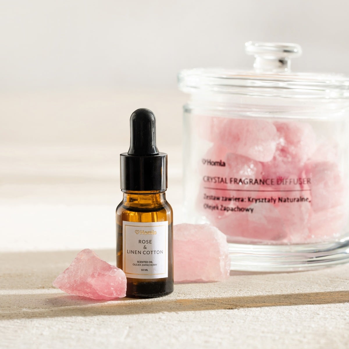 Zestaw zapachowy SERENITY Rose & Linen Cotton 300 g + 10 ml