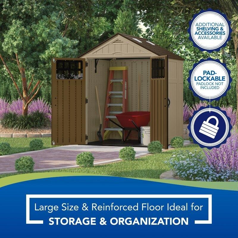 Suncast Resin Storage Shed 6 ft. 3 in. W x 5 ft. 6 in. D - BMS6510D - Image 2 Suncast Resin Storage Shed 6 ft. 3 in. W x 5 ft. 6 in. D - BMS6510D - Image 2