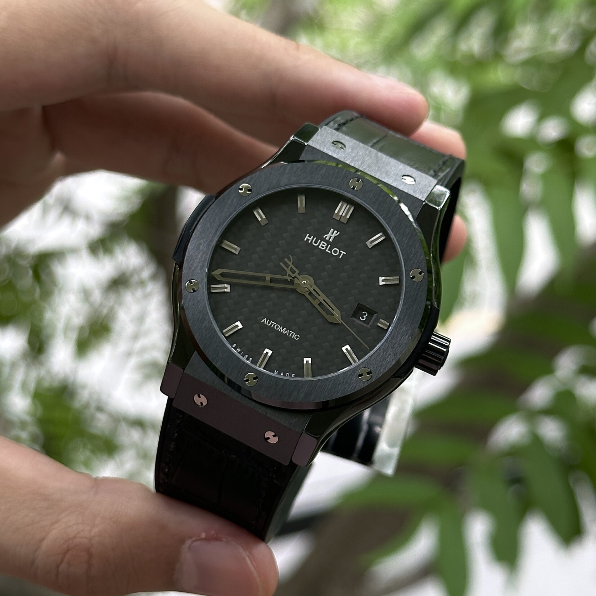 Hublot Classic Fusion Ceramic Carbon Dial Rep 11 Watch JJZ 42mm - Top club