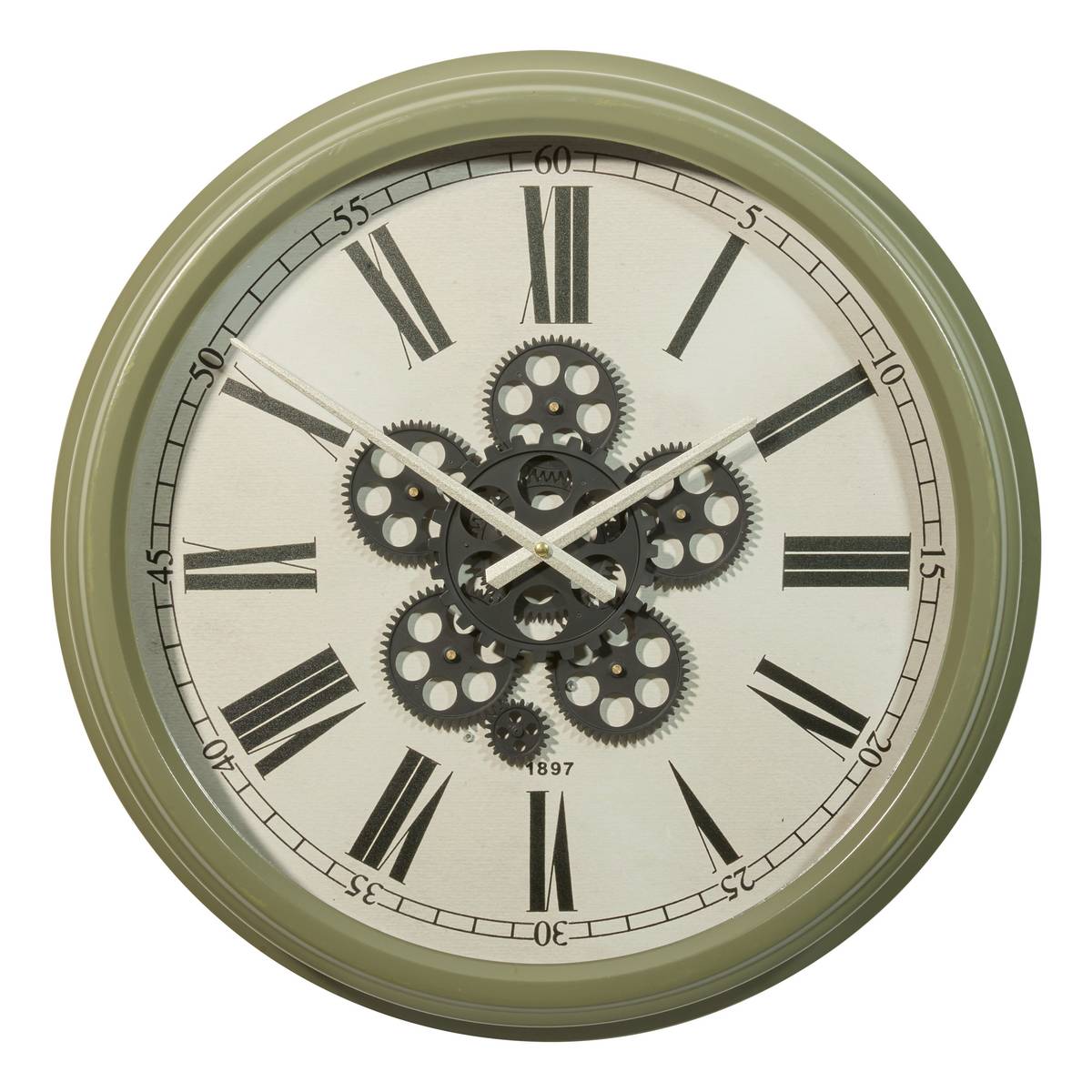 Clock "Argo" Light green, 52.5x9 cm
