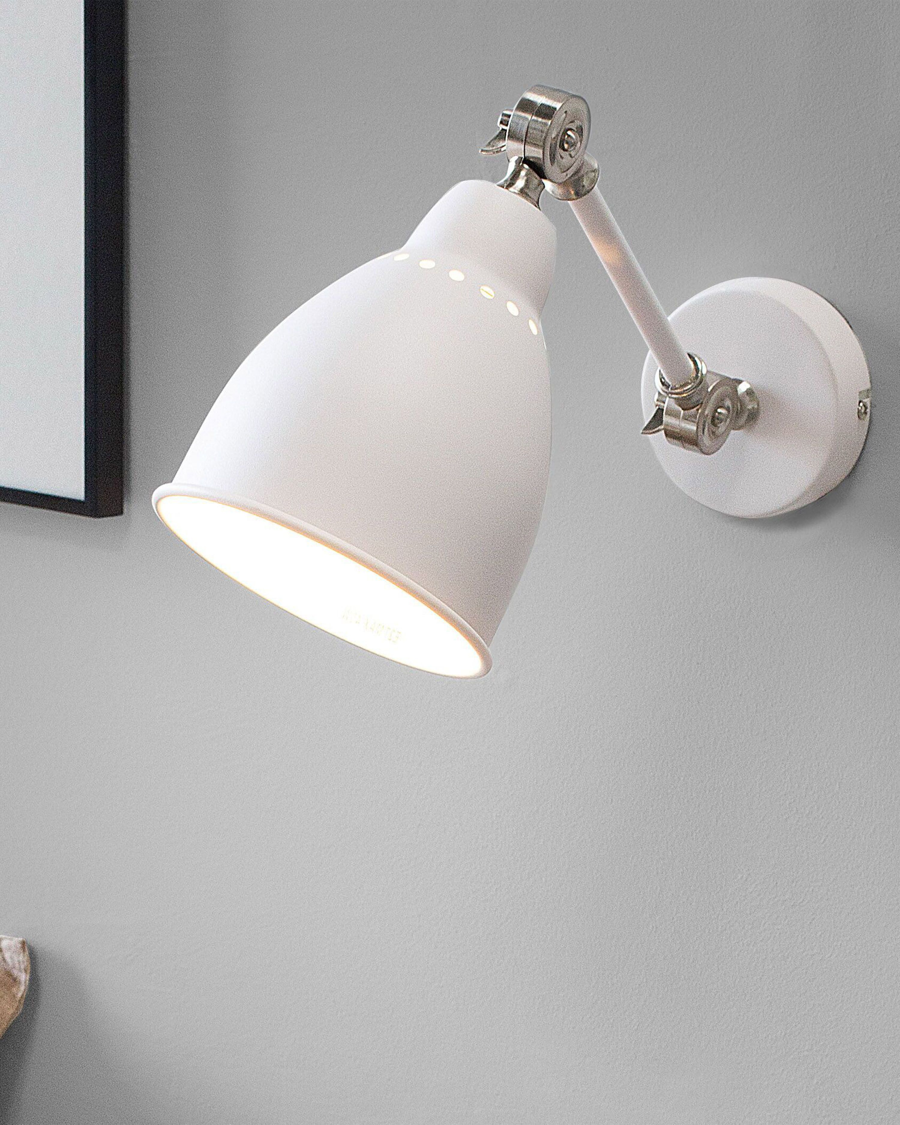 Set of 2 Wall Lamps MISSISSIPPI Adjustable Metal White