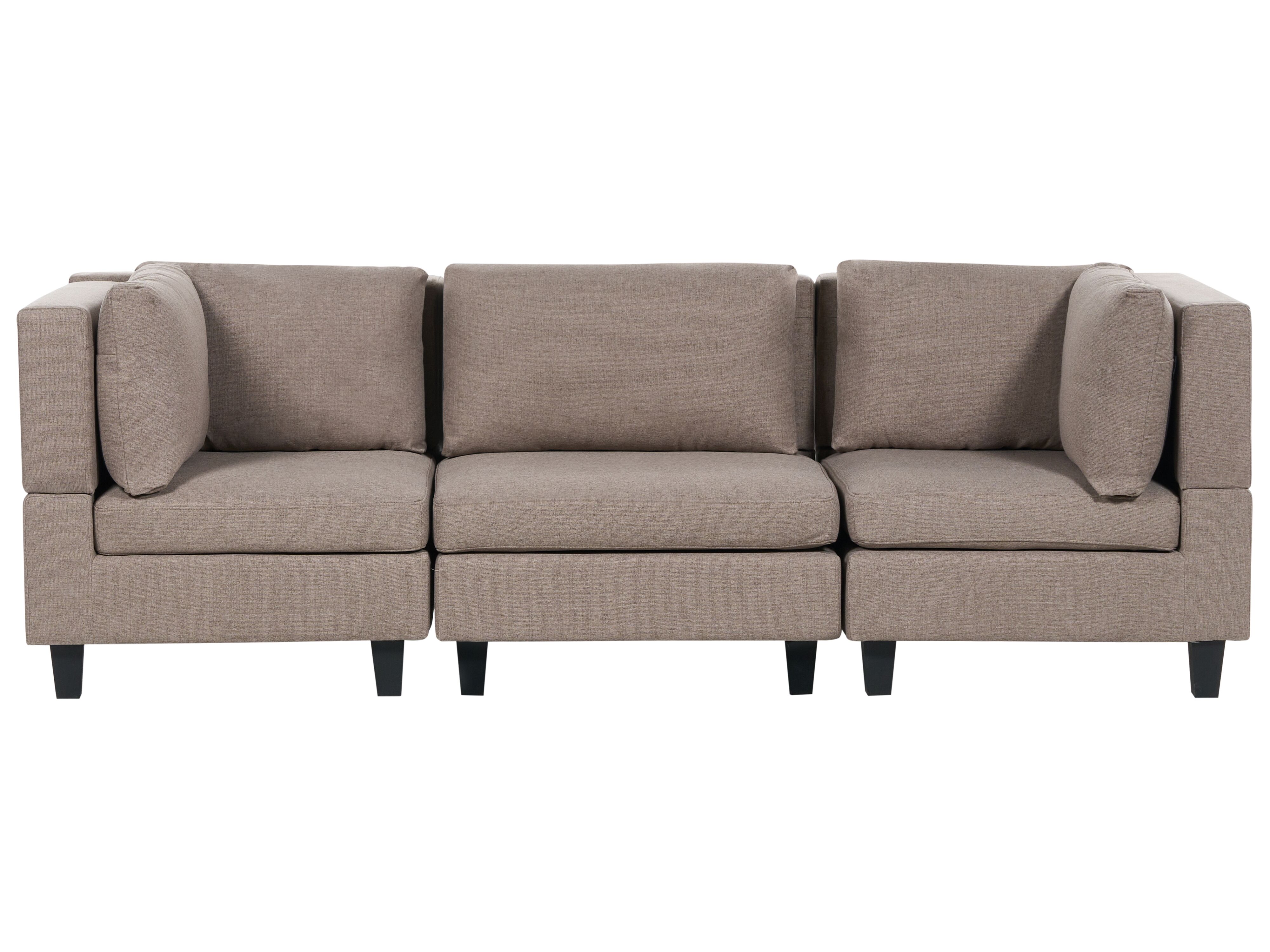 Modular Sofa 3 Seater UNSTAD Fabric Brown