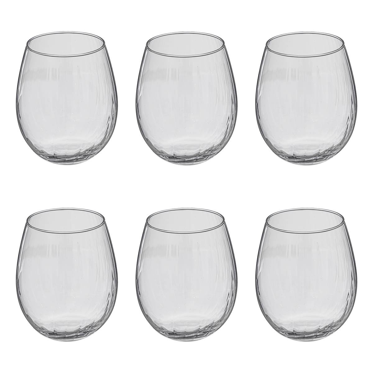 Set of 6 low tumblers "Volta" 440 ml, Transparent