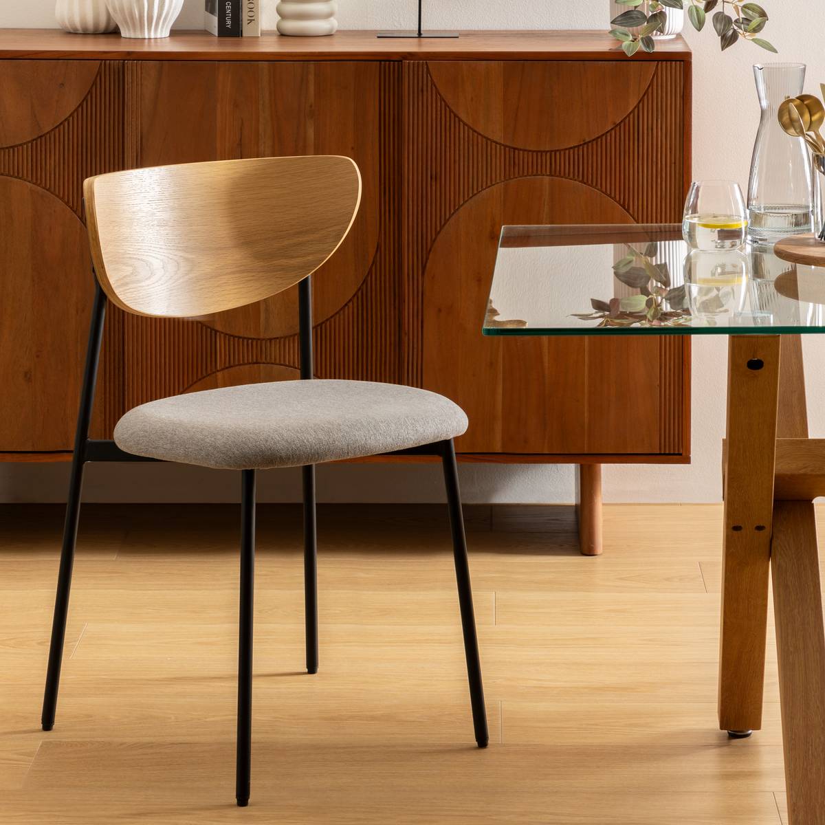 Set of 2 chairs "Jaisa" Gray, 1 seat