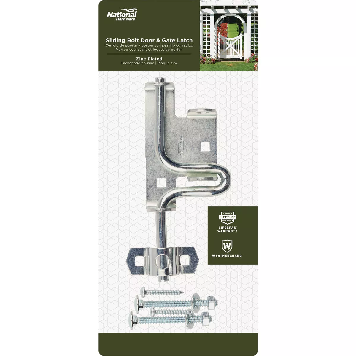 National Hardware Zinc Slide Bolt Latch