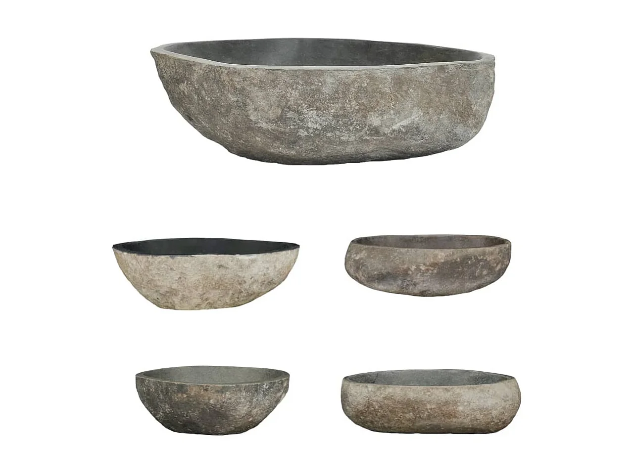 Vasque en pierre de rivière Ovale 45-53 cm  WVGQ8445