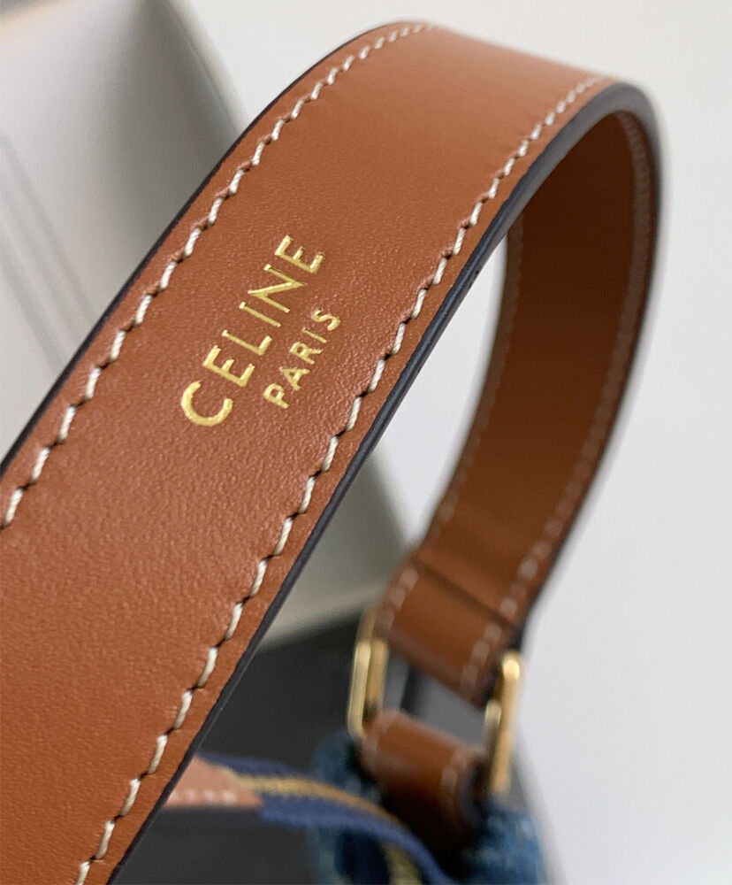 Celine Ava Bag In Denim With Celine All-Over Print Blue1:1High-quality replica