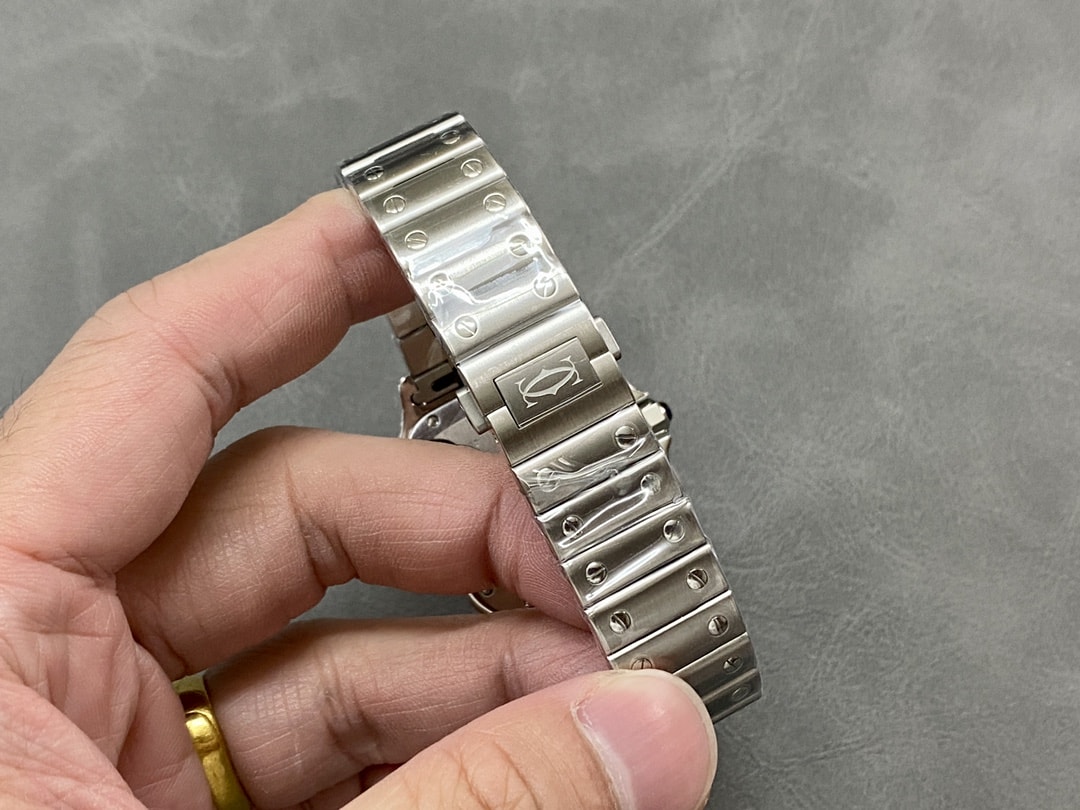 Fake Cartier watch Santos medium model Manufacture mechanical movement Steel Silver Dial WSSA0029 AF(1:1 replica) - Top club
