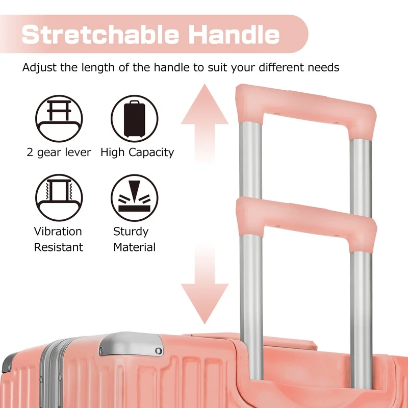 Luggage Aluminium Frame PC ABS Hardshell Suitcase with Spinner Wheels TSA Lock Zipperless Luggage 28 inch Silver - Image 54