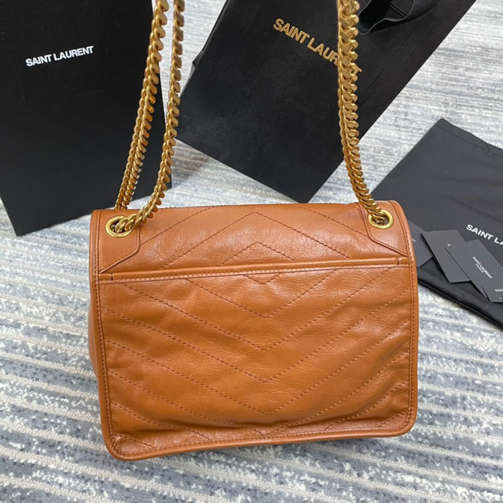 YSL Bag Wallet On Chain Margo In Shiny Calfskin1:1High-quality replica