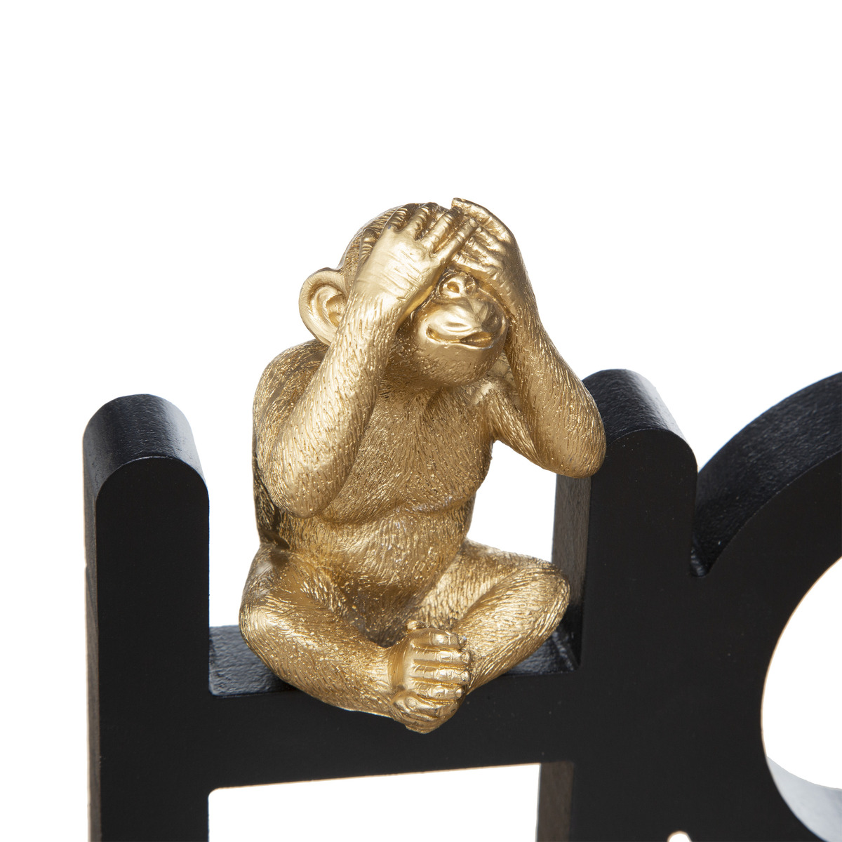 Decorative word "Monkey" Wood, Black, 37.3x16 cm