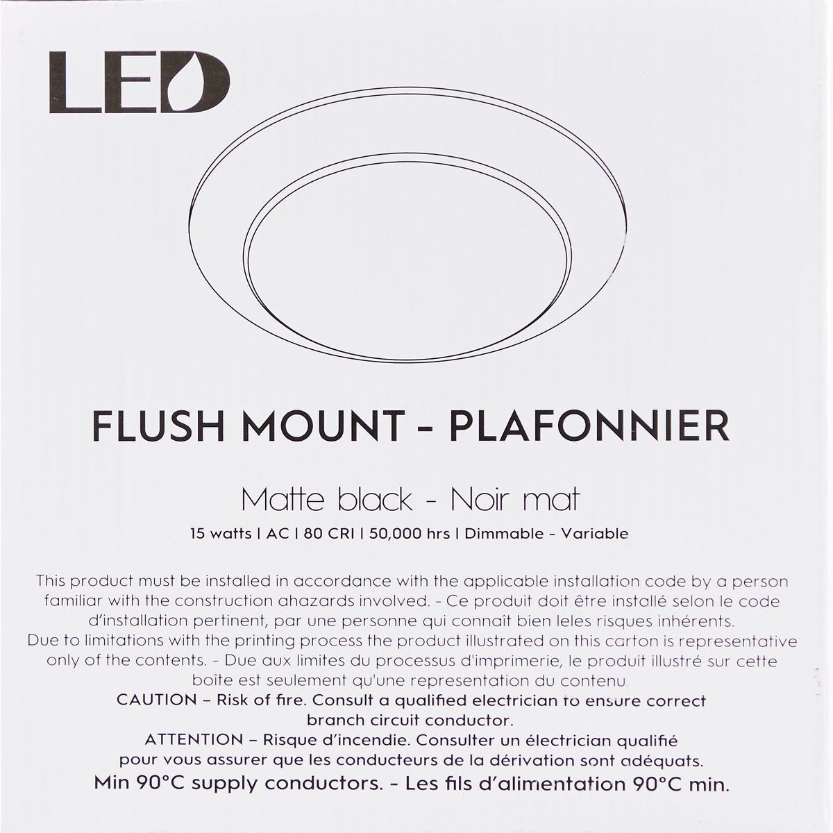 Canarm 7 In. Black LED Disc Light Fixture