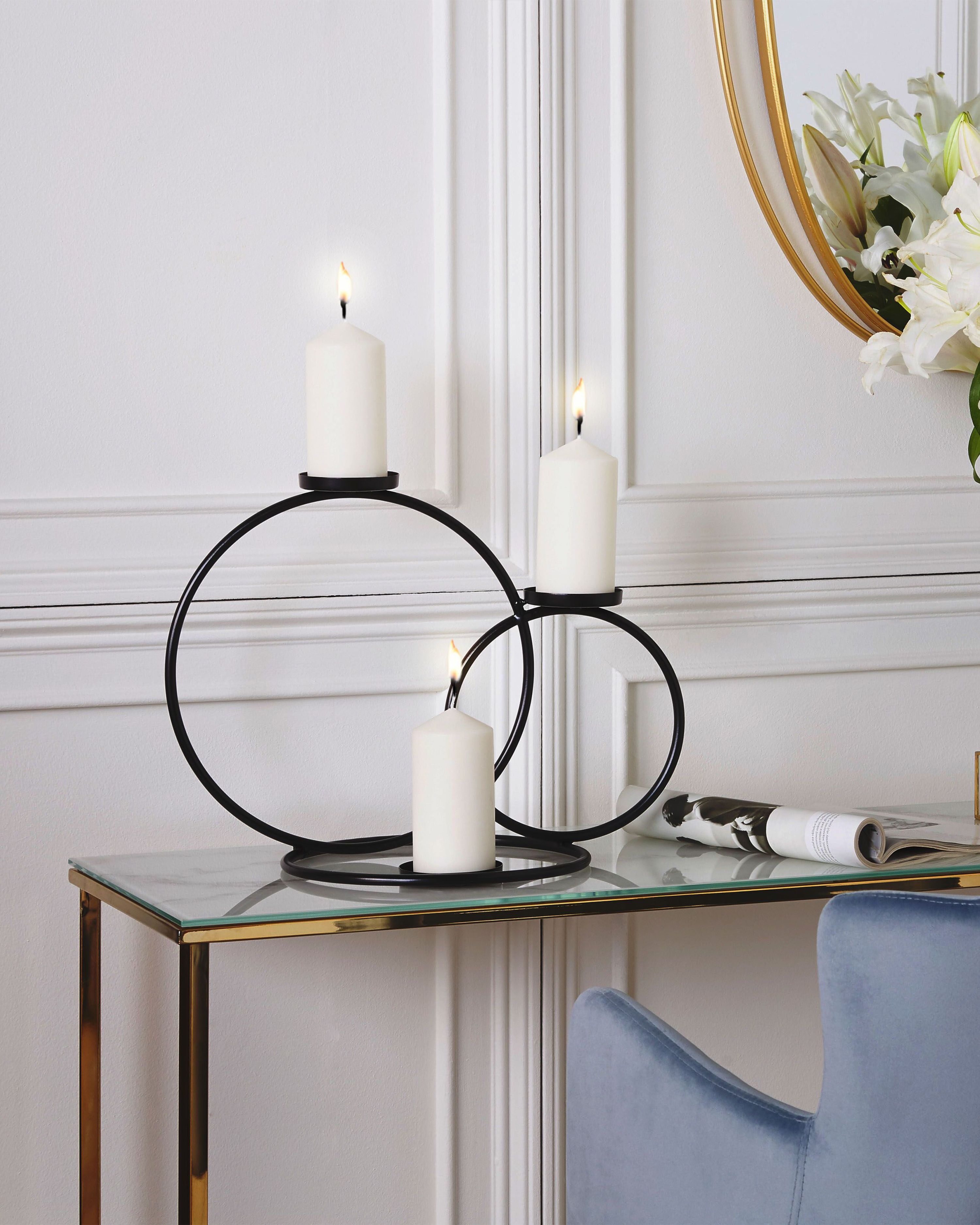 Candle Holder CAKUNG Metal 33 cm Black