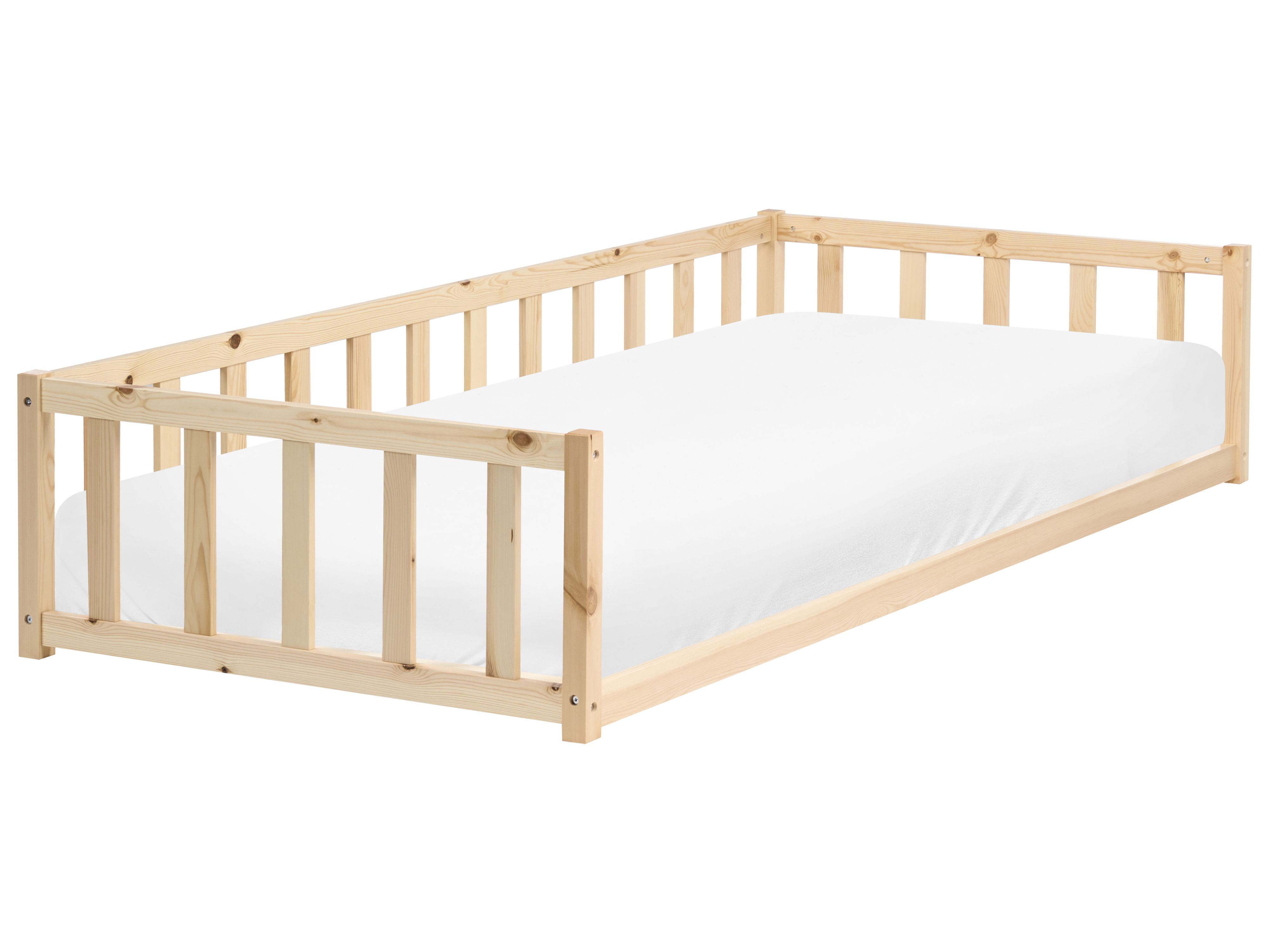 Kids Bed Pine Wood AURIBEAU 90 x 200 cm (EU Single) Light Brown